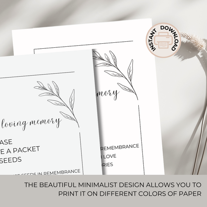 Take a Packet of Seeds – Funeral Sign Printable
